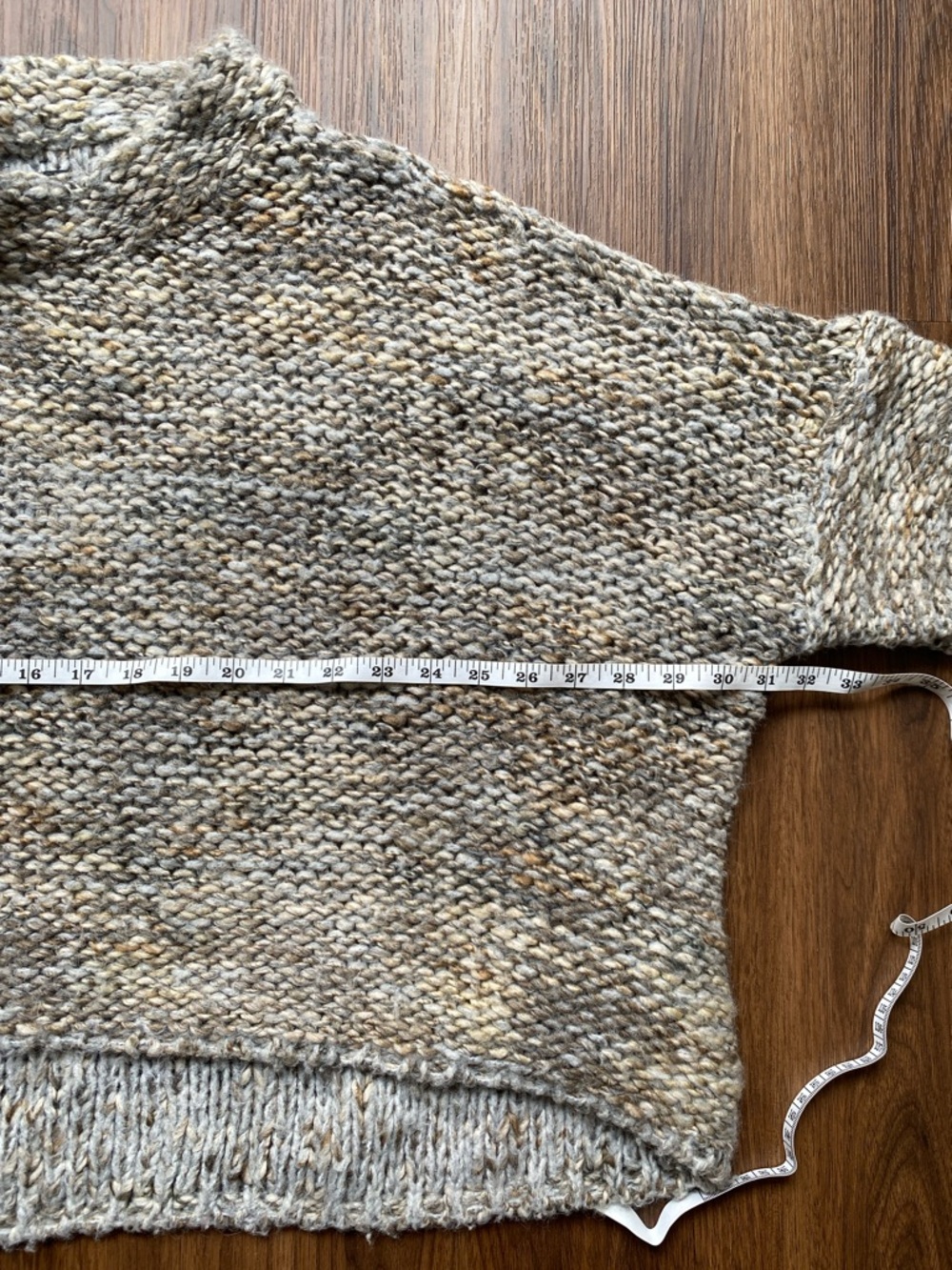 ZARA Knit Italian Yarn Chunky Textured Sweater Size S Cream Taupe Grey - Picture 5 of 6